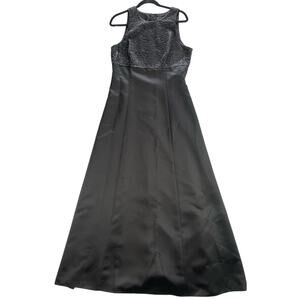 JS Boutique Dress 12 Black Beaded Bodice Formal Gown Long Maxi Evening MOB
